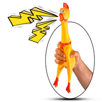 Divertido goma de 15" gritando pollo juguete para niños y mascotas – muy duradero y divertido pollo Perro Chew Squeaky Toy – Silly apretar y emite sonido novedad Idea de regalo – colores vibrantes y Wacky diseño - BESTMASCOTA.COM