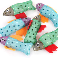 Juguete de 12 piezas 3.5" Catnip gato juguetes peces suave brillante juguete gatito Juego interactivo varios colores - BESTMASCOTA.COM