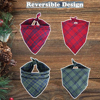 BONGEAR Bandanas para perro, paquete de 2, bufandas a cuadros para perros pequeños, medianos, grandes, gatos, pañuelos, mascotas, pañuelo - BESTMASCOTA.COM