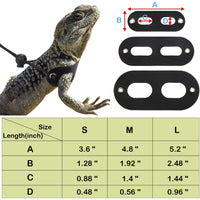 Frienda 6 piezas ajustable Lizard Leash Reptile Arnés de dragón con correa Gecko con alas de cuero para Lizards Anfibios y animales pequeños de mascotas, 3 tamaños - BESTMASCOTA.COM