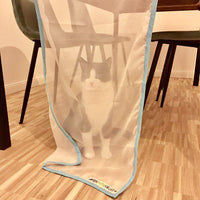 Sheer Fun For Cats, Interactive cat Toy, Made in USA, Stimulate Hunting Instincts for Your cat, Versatile, Quiet, Crinkle Edges, Cats, Kittens, playmat, Bed, Hide and Seek, Blue and White, 32"x18" - BESTMASCOTA.COM