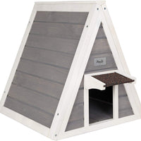 Petsfit - Casa de gato triangular para exteriores con puerta de escape para todos los gatos - BESTMASCOTA.COM