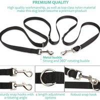 Correa para perros de oneisall, correas multifuncionales de entrenamiento para perros, correa doble de nailon de 8.0 ft para cachorros, perros pequeños y grandes - BESTMASCOTA.COM