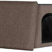 Cama para perro Furhaven, casa de fieltro para mascotas, refugio privado y taburete otomano plegable para sala de estar, para gatos y perros pequeños, disponible en varios colores y estilos - BESTMASCOTA.COM