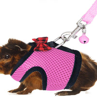 Arnés y correa de RYPET con diseño de cobaya, malla suave, arnés pequeño para mascotas con campana segura, chaleco acolchado sin tirones para cobayas, hurones, chinchchilla y animales pequeños similares - BESTMASCOTA.COM