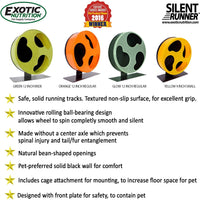 Exotic Nutrition Silent Runner 9" + Sandy Track + Cage Attachment - Juego de rueda de ejercicio para mascotas - BESTMASCOTA.COM