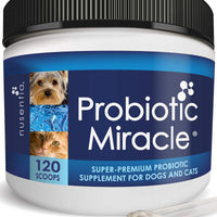 nusentia Probiotics Probiotico milagro Premium Fórmula para Wellness de apoyo para perros y gatos, 44 Gramos de polvos 120 Raciones - BESTMASCOTA.COM