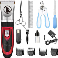 Ceenwes Dog Clippers Low Noise Pet Clippers Rechargeable Dog Trimmer Cordless Pet Grooming Tool Professional Dog Hair Trimmer with Comb Guides Scissors Nail Kits for Dogs Cats & Other