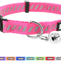 pawtitas mascota tráfico reflectante cuello de gato con hebilla de seguridad y campana - BESTMASCOTA.COM