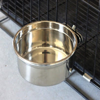 Pet Bird Alimentos Alimentación y agua potable Hanging Cup Clamp Holder acero inoxidable Bowl para colgar Parrot Macaw africana grises Budgies Periquito Cockatiels Conure Lovebirds Finch Paloma Jaula - BESTMASCOTA.COM