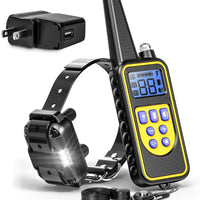 F-color collar de entrenamiento para perro, recargable e impermeable, collar de choque para perros con mando a distancia, 2600 pies, con luz LED vibrante de choque 4 modos para perros pequeños, medianos y grandes, color negro - BESTMASCOTA.COM