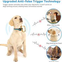 Collar de corteza de perro Casfuy actualizado – IP67 resistente al agua recargable 5 sensibilidad, collar antiladridos con vibración de pitido seguro golpes y sin choque para perros pequeños y medianos grandes (8 – 120 libras) - BESTMASCOTA.COM