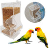 HEEPDD Alimentador de jaula para pájaros, de acrílico a la moda, alimentador de semillas de comida para mascotas, sin líos, alimentador automático de loros con perca para Finch de parakeet de cacatúas - BESTMASCOTA.COM
