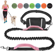 Correa para perro de LANNEY, manos libres, para correr, caminar, correr, entrenar senderismo, correa elástica retráctil para perros medianos a grandes, cinturón de cintura ajustable, costuras reflectantes, doble asa - BESTMASCOTA.COM