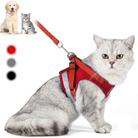 Arnés para gato con correa, arnés ajustable de malla suave reflectante para mascotas, versión extendida del arnés de tira reflectante, adecuado para gatitos, cachorros, mascotas pequeñas - BESTMASCOTA.COM