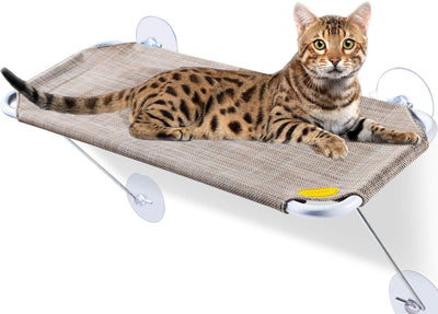 LsaiFater All Around 360° Sunbath and Lower Support Safety Iron Cat Window Perch, Cat Hammock Window Seat for Any Cats - BESTMASCOTA.COM