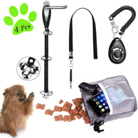 D-buy - Juego de entrenamiento para perros 4 en 1, para entrenamiento de cachorros, bolsa de entrenamiento para perros, silbato de perro, timbre de perro, clicker, regalo ideal para los propietarios de mascotas por primera vez, entrenar a los dueños de pe - BESTMASCOTA.COM