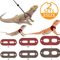 Bigbigjk - Juego de 2 correas de dragón (S, M, L, 2 unidades), arnés de dragón con barba, arnés ajustable para reptiles con correa de lagarto, anfibios de correa de gecko, correas para mascotas de animales pequeños (3 tamaños) - BESTMASCOTA.COM