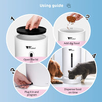 amzdeal - Comedero automático para gatos y perros, dispensador de alimentos para gatos con tamaño y tiempo de comida programable, 4 comidas por día, apto para perros y gatos - BESTMASCOTA.COM