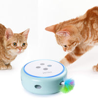 Juguetes interactivos de plumas de gato PETBIA, juguetes electrónicos recargables para gatos con plumas giratorias automáticas y giratorias (15 minutos de apagado automático/reproducciones continuas disponibles) - BESTMASCOTA.COM