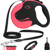 BABYLTRL Correa retráctil para perro, correa para caminar para perro de 360 ° sin enredos para uso pesado de hasta 110 libras, cinta de nailon reflectante fuerte de 16 pies con mango antideslizante, freno de una mano, pausa, bloqueo - BESTMASCOTA.COM