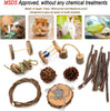 ZALOVA - Juguetes de cobaya, 9 piezas de madera natural de pino hámster masticar juguetes ratas chinchillas juguetes accesorios mancuernas de ejercicio, rodillo de cuidado de dientes molar juguete para conejos jerbiles - BESTMASCOTA.COM