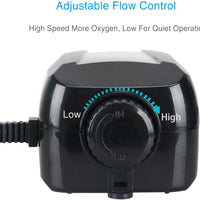 Bomba de aire para acuario de 4 Watt 4-LPM, 2 enchufes con accesorios, bomba de oxígeno ajustable para tanque para peces de 20 a 100 galones, de la marca Uniclife - BESTMASCOTA.COM
