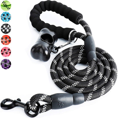 Toozey - Correa para perro de 4.9 ft, correa de cuerda con cómodo mango acolchado e hilos reflectantes, resistente correa trenzada para perros medianos y grandes - BESTMASCOTA.COM