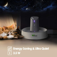amzdeal Cat Water Fountain, 81 oz/2.4L Automatic Pet Fountain, Drinkwell for Cats, Ultra Quiet Cat Water Dispenser with LED Light and Filter, Big Water Drinking Bowl for Cats and Small Dogs - BESTMASCOTA.COM