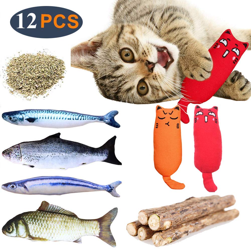 Yosbabe - Juguetes para gatos, para masticar dientes, para gatos, gatos, gatos, gatos, gatos, gatos, gatos, gatos, gatos, gatos, gatitos, hurones, conejos, 12 unidades - BESTMASCOTA.COM