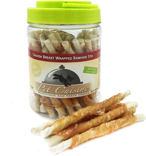 Pet Cuisine Dog Treats Puppy Chews Training Snacks,Chicken Breast Wrapped Rawhide Stix - BESTMASCOTA.COM