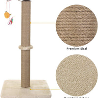Akarden rascador de gato, 360 grados, rascador de garra de gato con bola colgante, muebles de gato, felpa suave y suave, 26.3 pulgadas de altura - BESTMASCOTA.COM