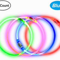 Collar de perro LED BSEEN recargable por USB, brillante para seguridad nocturna, collar de perro de moda, para perros pequeños, medianos y grandes - BESTMASCOTA.COM