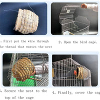Hamiledyi - Jaula de pájaros de simulación de pajita de pájaros 100% fibra natural – Cozy Resting Place para pájaros – Proporciona refugio de clima frío – Pájaros escondidos de Predatores – Ideal para Finch & Canary - BESTMASCOTA.COM