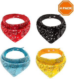 Pawchie Bandanas para perro, pequeñas, 4 unidades, 8 estilos, pañuelos triangulares para mascotas, ajustables con dos broches, juego de pañuelos para perros, cachorros y gatos - BESTMASCOTA.COM