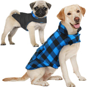 Aofitee - Abrigo reversible para perro, impermeable, estilo británico, a cuadros, para invierno, chaleco con forro de algodón cálido, resistente al viento, para perros pequeños, medianos y grandes - BESTMASCOTA.COM