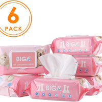 Toallitas desodorizantes hipoalergénicas para mascotas con fragancia, orgánicas naturales y antibacterianas para la limpieza de los ojos de la cara, las orejas, las patas de los dientes, 100 unidades por paquete - BESTMASCOTA.COM