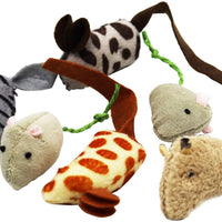 Gato Juguetes ratones de pelo, suave y duradero para la diversión para jugar con, chupete mouse Catnip ratones para gatito, ratones de juguete de 6 por paquete - BESTMASCOTA.COM