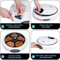 TDYNASTY Design - Alimentador automático para gatos, dispensador de alimentos para perros y gatos, alimentador para gatos hasta 5 comidas por día - BESTMASCOTA.COM