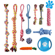 LOUTAN Dog Rope Toys for Aggressive Chewers Durable Tough Large Dog Chew Toys - Indestructible Small Dog & Puppy Teething Toys with 100% Washable Cotton Set of 11 - BESTMASCOTA.COM