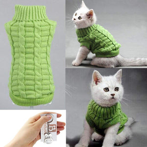 Bolbove suéter tejido para perros pequeños y gatos con cuello alto para clima frío - BESTMASCOTA.COM