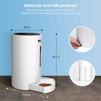 amzdeal - Comedero automático para gatos y perros, dispensador de alimentos para gatos con tamaño y tiempo de comida programable, 4 comidas por día, apto para perros y gatos - BESTMASCOTA.COM