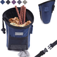 VIVAGLORY - Bolsa de regalo para perros, estilo deportivo y apertura ampliada, bolsa de regalo para perros con cintura ajustable, dispensador de bolsas de caca lo suficientemente grande para llevar golosinas, kibbles, juguetes para mascotas | 2 maneras de - BESTMASCOTA.COM