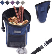 VIVAGLORY - Bolsa de regalo para perros, estilo deportivo y apertura ampliada, bolsa de regalo para perros con cintura ajustable, dispensador de bolsas de caca lo suficientemente grande para llevar golosinas, kibbles, juguetes para mascotas | 2 maneras de - BESTMASCOTA.COM