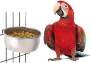 BWOGUE comedero de pájaros con abrazadera de acero inoxidable para alimentos y agua, para cacatúas, conuras, periquitos, loros, guacamayos, pequeños animales - BESTMASCOTA.COM