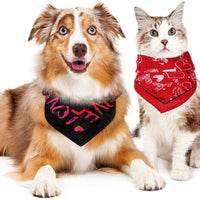 SATINIOR - 4 pañuelos de algodón para perros y gatos, diseño de corazón, lavable en triángulo - BESTMASCOTA.COM