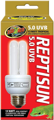 Zoo Med ReptiSun 5.0 - Paquete de 4 mini bombillas fluorescentes compactas UVB para terrarios tropicales pequeños - BESTMASCOTA.COM