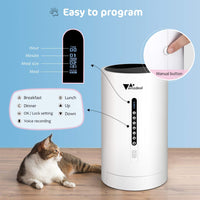 amzdeal - Comedero automático para gatos y perros, dispensador de alimentos para gatos con tamaño y tiempo de comida programable, 4 comidas por día, apto para perros y gatos - BESTMASCOTA.COM