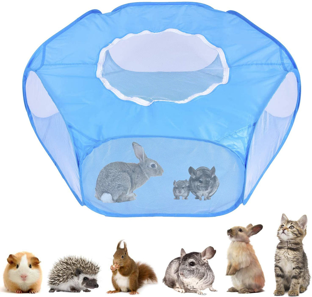 ADOGGYGO - Jaula de conejos para conejos, jaula de conejos con cubierta para animales pequeños, portátil, valla de ejercicio, carpa para mascotas para conejos, hámster, chinchillas, erizos, gatito reptil - BESTMASCOTA.COM