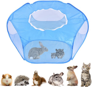 ADOGGYGO - Jaula de conejos para conejos, jaula de conejos con cubierta para animales pequeños, portátil, valla de ejercicio, carpa para mascotas para conejos, hámster, chinchillas, erizos, gatito reptil - BESTMASCOTA.COM